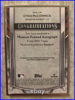 2022 Topps Museum Collection Chas McCormick Silver Framed Autograph 3/15 #MFA-CM