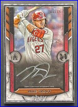 2022 Topps Museum Collection Mike Trout Autograph Framed Silver Ink AUTO #/15