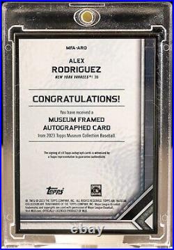2023 Topps Museum Collection Alex Rodriguez Black Framed Auto 1/5 Silver Ink