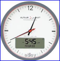 Alfajr Islamic Muslim Prayer Analog Digital Reminder Azan Round Wall Clock CR-23