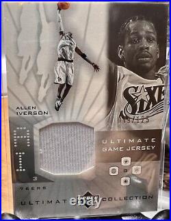 Allen Iverson #/125 SP 2001-02 Upper Deck Ultimate Collection Silver Game Jersey