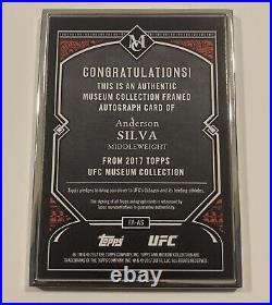 Anderson Silva 5/5 Topps UFC Silver Framed Auto. Museum Collection