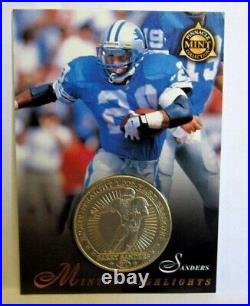 Barry Sanders 1997 Pinnacle Mint Silver Proof Coin/250&Card 197! Lions RB HOF