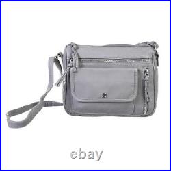 Bueno Collection Womens Handbags Gray Shoulder Bag Lightweight Rectangle Shape