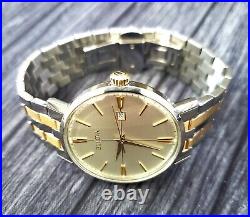 Bulova Corporate Collection 2 Tone Gold Silver Mens Watch