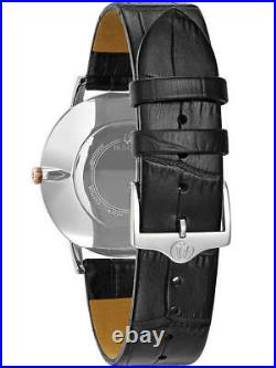 Bulova Men's Classic Collection Watch Leather Band Black Dial 98A167 -$275 MSR