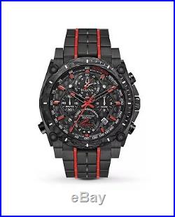 Bulova Mens Chronograph Collection Precisionist Black & Red S/Steel Watch 98B313