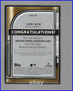 CASEY MIZE 2021 Topps Museum Collection Silver Frame Autograph Sp #9/15 RC Auto