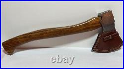 CUSTOM HANDMADE FORGED DAMASCUS STEEL Craftsman Cedar Pattern axe with sheath