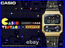 Casio Vintage Collection Pac-Man Collaboration Gold Black Watch A100WEPC-1B 2021