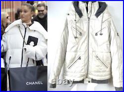 Chanel Vintage 2003 White Puffer Ski Coat 34 36 2 4 Jacket Sport CC Logo Vtg S
