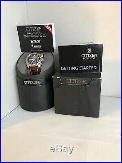 Citizen Mens Moon Phase Flyback Signature Collection Strap Watch AV3006-09E