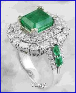 Dazzling Forest Green Lab Created Emerald with Women's Wedding Collection Ring