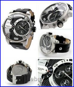 Diesel Men's Premium Collection 2 Time Zone Leather Watch Dz7256