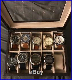 Entire Watch Collection- 9 Watches (Michael Kors, Fossil, Casio), + Watch Box