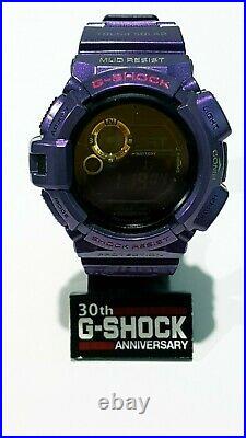 G-Shock Vintage Mudman GW-9300GB Unique Custom Purple 3D Metallic Blue LCD