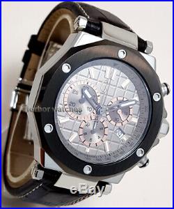 GUESS COLLECTION CHRONO STAINLESS STEEL LEATHER SAPPHIRE DATE 100m X72026G1S