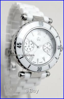 GUESS COLLECTION LADY MOTHER OF PEARL CERAMIC SWISS SAPPHIRE 100m I35003L1S