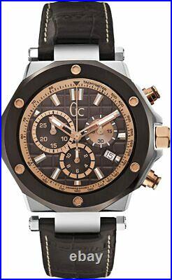 GUESS Collection Men's Steel Leather Chronograph Brown Dial X72018G4S Watch