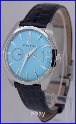 Grand Seiko Elegance Collection 39mm BLUE Steel Leather Manual Watch SBGK015 BOX