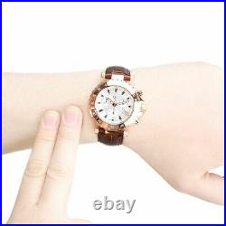 Guess Collection Men's Chrono Multi Dial Rose Gold Brown Leather Watch