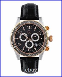 Guess Collection X51003G5S Men's Chic Black Leather Straps Analog Dial Watch