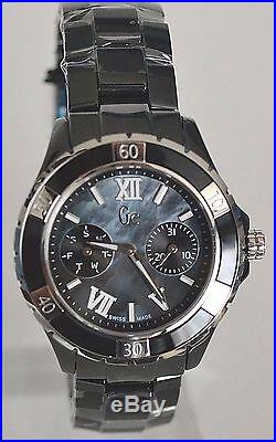 Guess GC Collection Women's Sport Glam Black Ceramic Swiss Watch X69002L2S NWT