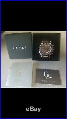 Guess Gc Collection Men's Leather Watch X10003g4s Swiss Made BRAND NEW
