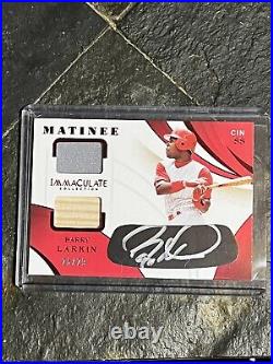 Immaculate Collection Matinee Barry Larkin Eye Black Auto With Bat & Jersey /29
