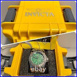 Invicta Chaos Green Distressed Dial 50mm Silvertn Bracelet Auto 24J Mens Watch