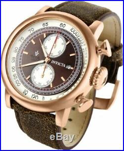 Invicta Men's Rose Gold Brown Leather Chronograph Watch 13059 RARE V Collection