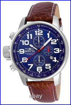 Invicta Mens Force Collection Stainless Steel Left-Handed Watch With Leather Band
