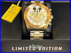 Invicta Mickey 37814 Silver/Gold 48Mm Quartz Limited-Edit 185/3000 Men's Watch