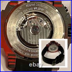Invicta SW500 Meteorite Red/BLK Man of War Chrono LE#085 Carbon Fiber Mens Watch