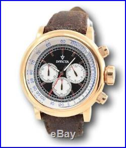 Invicta Vintage Collection Men's Rose Gold Brown Leather Chronograph Watch 13059