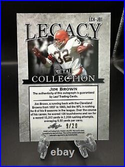 Jim Brown Autograph Leaf Metal Legacy Collection 2023 Silver Crystal #9/20