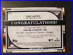 Joey Votto 2021 Topps Museum On Card Silver Ink Auto SSP #42/50 Reds Star Rare