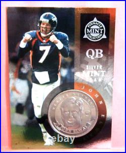 John Elway 1998 Pinnacle Mint Nickel Variant Coin&Silver Die-Cut 141! Broncos QB