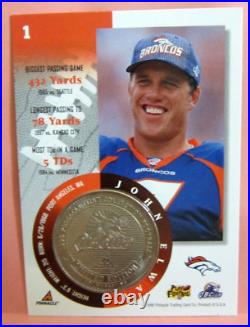 John Elway 1998 Pinnacle Mint Nickel Variant Coin&Silver Die-Cut 141! Broncos QB