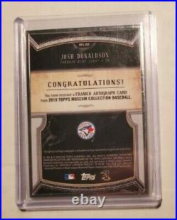 Josh Donaldson /15 Silver 2018 Topps Museum Collection Frame Autograph On Card