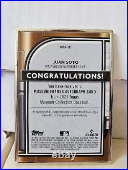 Juan Soto 2021 Topps Museum Collection Silver Framed On-Card Auto 1/15 Case Hit