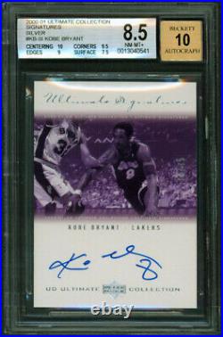 Kobe Bryant Signed 2000 Ultimate Collect Silver #KB-SI Card 8.5 Auto 10 BAS Slab