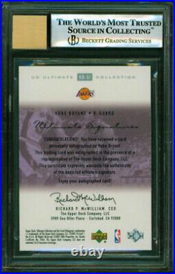 Kobe Bryant Signed 2000 Ultimate Collect Silver #KB-SI Card 8.5 Auto 10 BAS Slab
