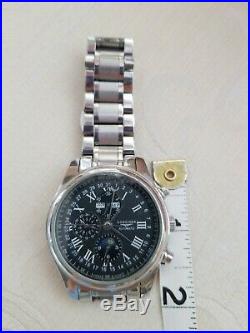 Longines Replica Master Collection Black Dial Chronograph Moon Phase Watch Small