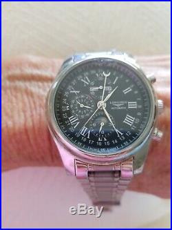Longines Replica Master Collection Black Dial Chronograph Moon Phase Watch Small
