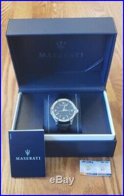 MASERATI Watch Circuito Collection Blue Leather R8851127003 RARE