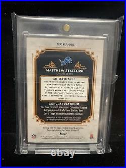 Matthew Stafford 2013 Topps Museum Collection 4/25 Silver Framed Auto Signed