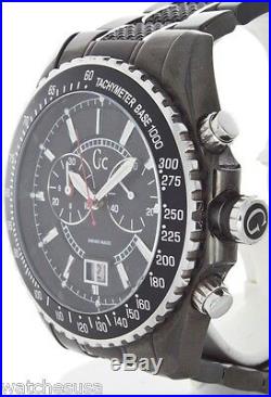 Mens GUESS COLLECTION Black Carbon Fiber Sport Swiss Chronograph Watch I46001G2