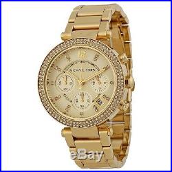 Michael Kors MK5354 Ladies Parker Glitz Collection Gold Tone Chronograph Watch