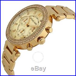 Michael Kors MK5354 Ladies Parker Glitz Collection Gold Tone Chronograph Watch